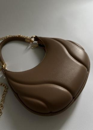 Женская маленькая сумка хобо,сумочка багет, полумесяц6 фото