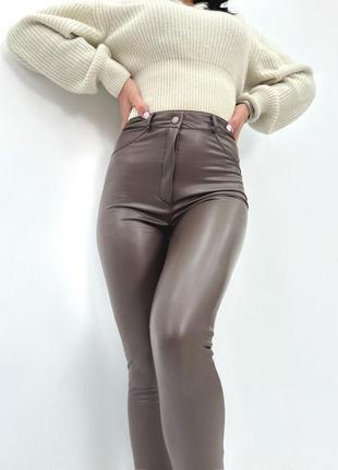 Утеплені жіночі шкіряні штани (хутро) "dario" | норма5 фото