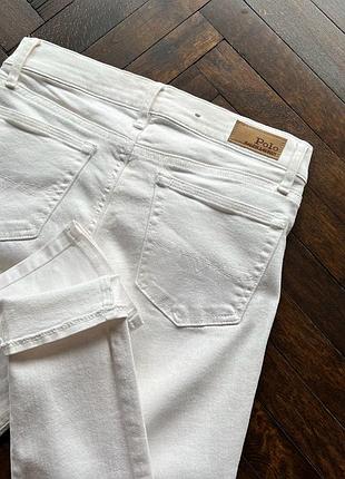 Polo ralph lauren womens white skinny jeans zipper pants stretch жіночі, білі джинси, штани6 фото