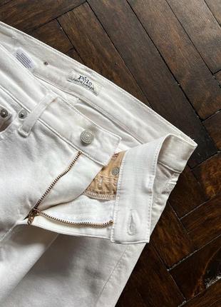 Polo ralph lauren womens white skinny jeans zipper pants stretch жіночі, білі джинси, штани7 фото