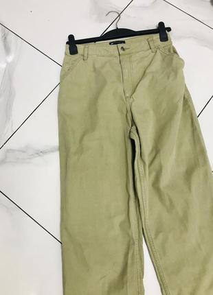 Прямые брюки слоучи с напуском asos design tall цвета хаки8 фото