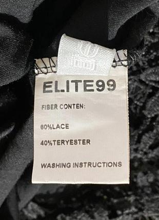 Eur 38 черная трикотажная блуза с кружевом длинный рукав женская блузка5 фото