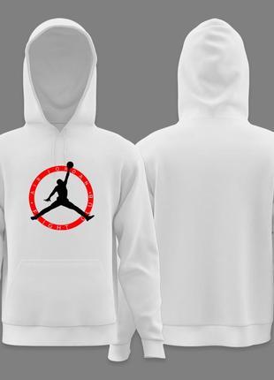 Чоловіче худі jordan air кеди джордан біле унісекс толстовка з капюшоном