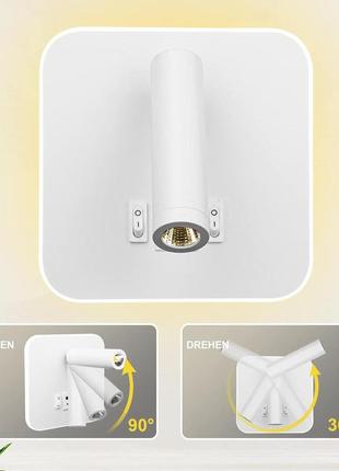 Светодиодная лампа для чтения uksunvi, настенная лампа usb type-c, два переключателя...