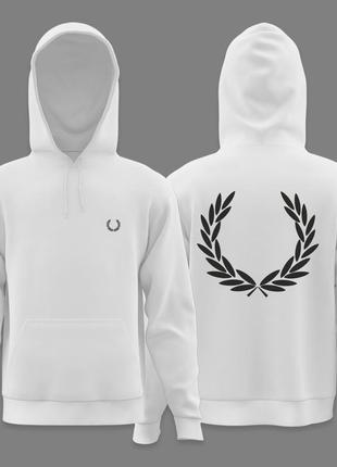 Чоловіче худі fred perry біле толстовка з капюшоном форд перрі унісекс кофта