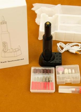 Фрезер, манікюр, педикюр, акумуляторний, набір, з насадками, nail drill, m3, до 18 000 оборотів