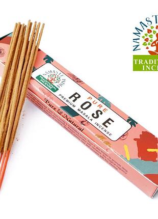Namaste india pure rose 15 грам троянда, ароматичні палички, оліїсті пахощі