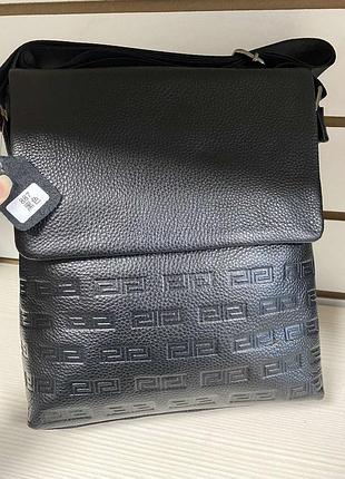 Цікава чоловіча шкіряна сумка з фактурою