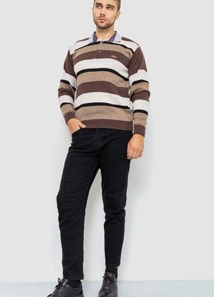 Свитер-обманка мужской, цвет бежево-коричневый, 161r901