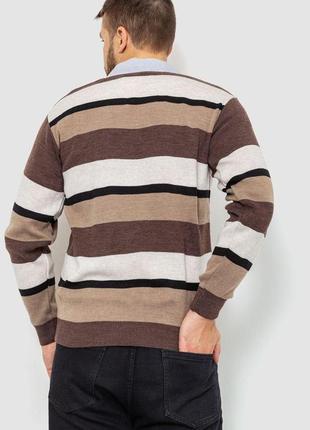 Свитер-обманка мужской, цвет бежево-коричневый, 161r901