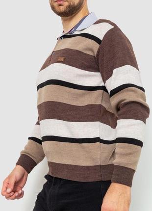 Свитер-обманка мужской, цвет бежево-коричневый, 161r901