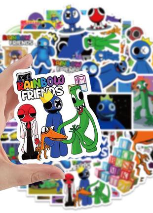 Набір стікерів райдужні друзі - 50 шт - вінілові наклейки rainbow friends