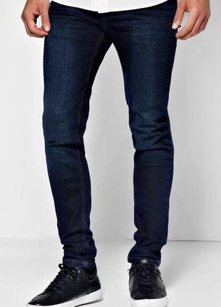 Синие зауженные мужские джинсы boohooman 281 фото