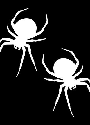 Наклейка на авто / мото / витрину на стекло кузов " хэллоуин - halloween - пауки 4 - spiders " любой цвет
