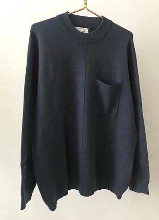 Шикрний светр, пуловер reserved синього кольору, оверсайз крiй, розмір xl