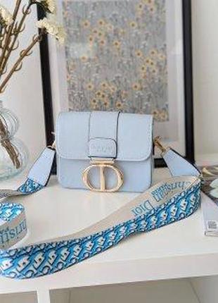 Жіноча сумка міні клатч dior lux якість в блакитному кольорі на плечовому ремені діор
