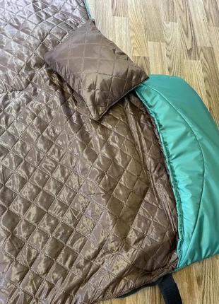 Туристичний спальник ковдра зелений до -10 весна літо з капюшоном спальний мішок + подушка6 фото