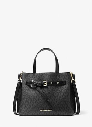 Сумка женская michael kors оригинал emilia small logo satchel черная в лого8 фото