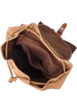 Рюкзак мужской текстильный коричневый6 фото