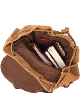 Рюкзак мужской текстильный коричневый7 фото