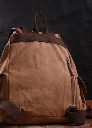 Рюкзак мужской текстильный коричневый2 фото