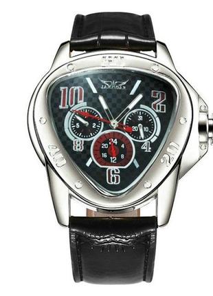 Механические часы с автоподзаводом jaragar, мужские наручные часы с кожаным ремешком виннер скелетон