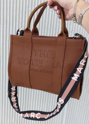 Женская сумка шоппер marc jacobs tote bag big Occasion в коричневом цвете большая lux качество4 фото