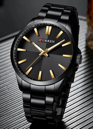 Мужские наручные часы curren 8322, кварцевые оригинальные часы куррен на металлическом браслете