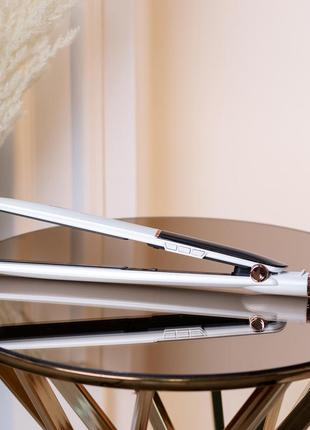 Утюжок для волосся керамічний стайлер для вирівнювання волосся і завивки мпк м-515 білий