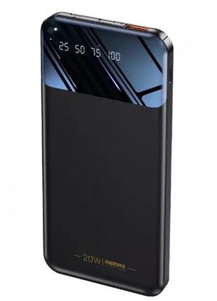 Повербанк power bank с быстрой зарядкой remax rpp-502 10000mah pd20w+qc3.0 черный
