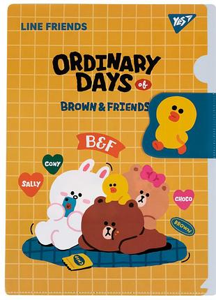 Папка-куточок з клапаном a4 yes line friends 492106