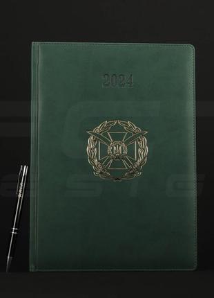 Блокнот ежедневник зсу хаки а4 с тиснением датированный