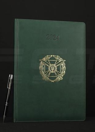 Блокнот ежедневник зсу хаки а4 с тиснением датированный