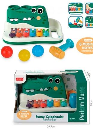 Игрушка детская ксилофон крокодил rj6807
