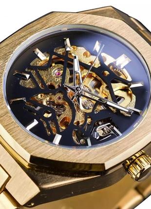 Механические часы с автоподзаводом forsining skeleton, мужские наручные часы форсининг скелетон гарантия 1 год