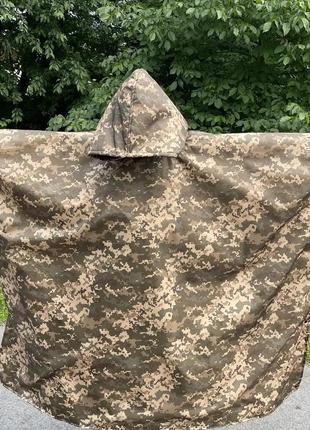 Тактический дождевик пончо военный плащ шатер пиксель для зсу военный дождевик-палатка с проклеенными швами7 фото