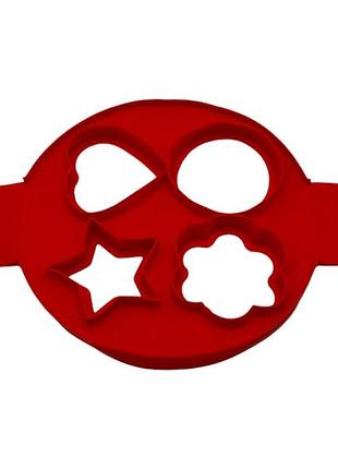 Форма силиконовая для оладьев формочка для омлета и яичницы асорти 4 порции d 18 cm/4,5-6 cm forkopt