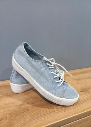 Фирменные,коттоновые,джинсовые,натуральные, кеды на танкетке
