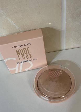 Пудра для обличчя golden rose nude look sheer baked powder4 фото