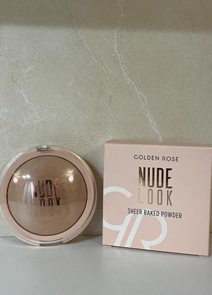 Пудра для обличчя golden rose nude look sheer baked powder6 фото