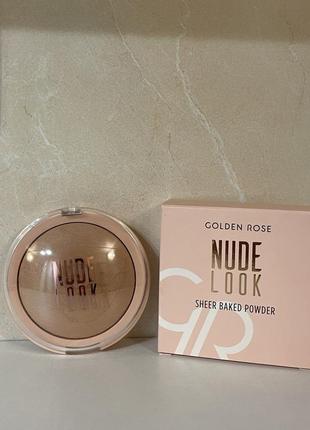 Пудра для обличчя golden rose nude look sheer baked powder7 фото