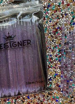 Багаторазові пластикові 10 см., 50 шт/уп. (апельсинові) палички дизайнер для кутикули