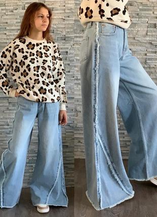 Детские джинсы h&m для девочки/подростковые/13-14 лет/широкие джинсы