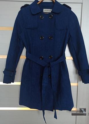 Замшевий плащ пальто демісезонне