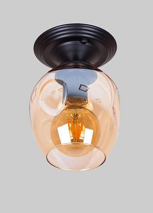 Черный потолочный стеклянный светильник (56-xpr0231f-1 bk+br)