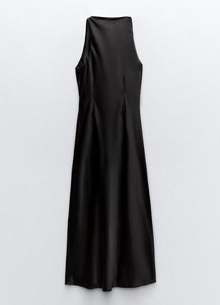 Сатиновое платье средней длины2 фото