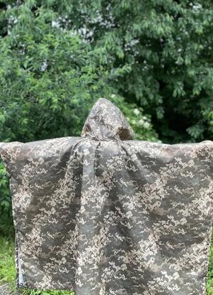 Армейский пончо дождевик палатка пиксель для зсу военный плащ-палатка с проклеенными швами от дождя3 фото