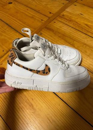 Кроссовки nike air force 1 pixel замшевая леопардовая вставка