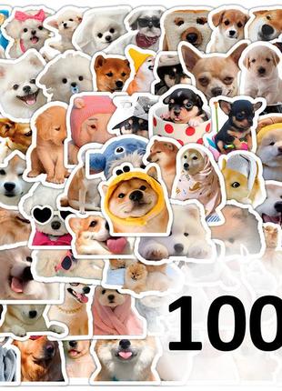 Наклейки собаки 100 шт - стікербомбінг, вінілові наклейки на ноутбук1 фото
