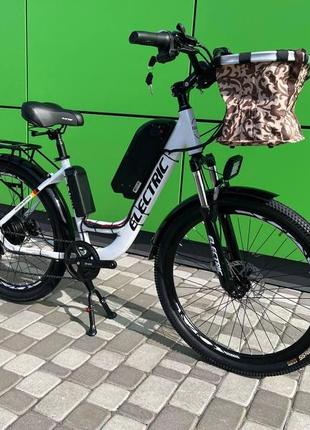Електровелосипед cubic-bike electric 26" білий 350ват 10,4 а·год 48 в, фара 2500 люменів